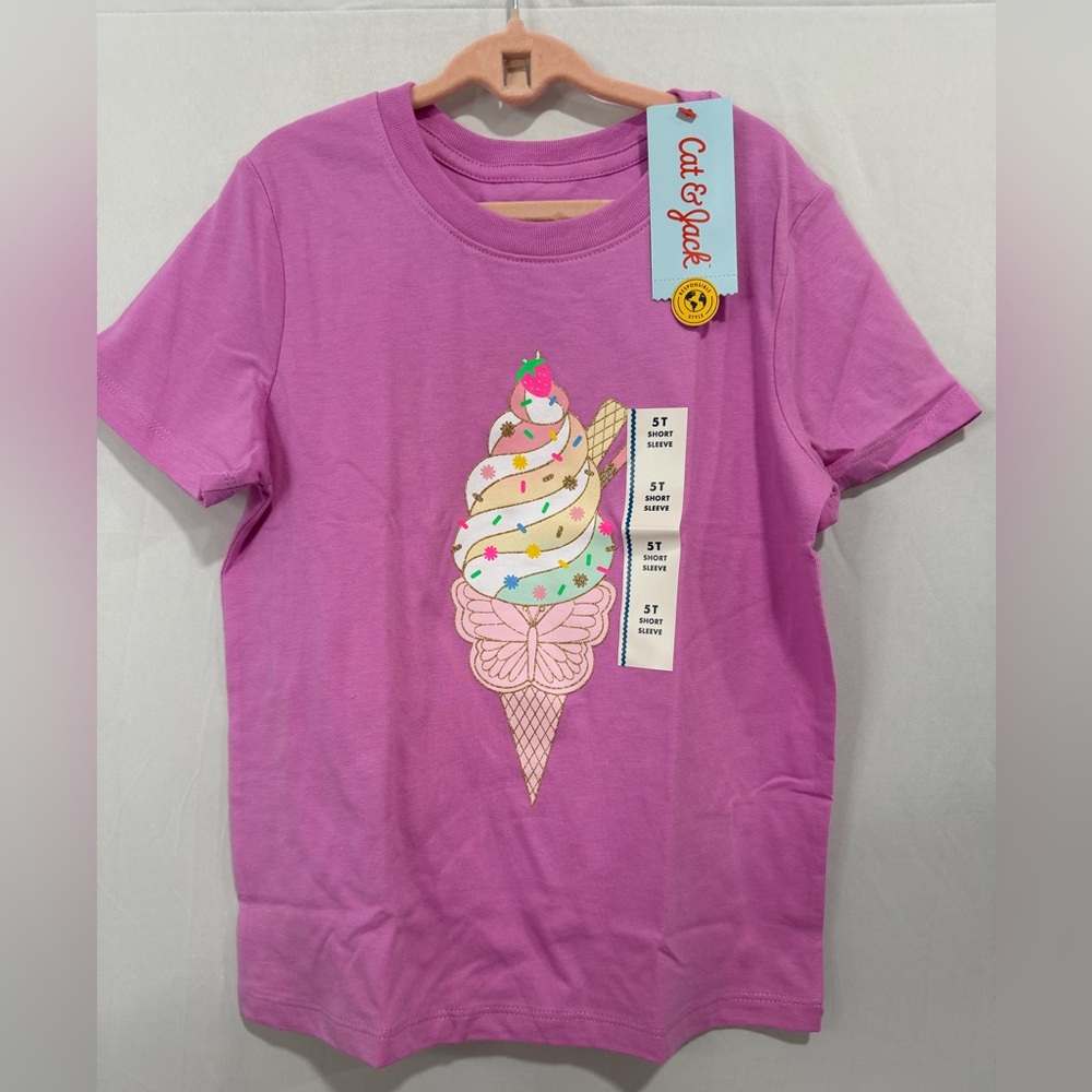 Cat & Jack Purple Ice Cream Cone Kids T-Shirt